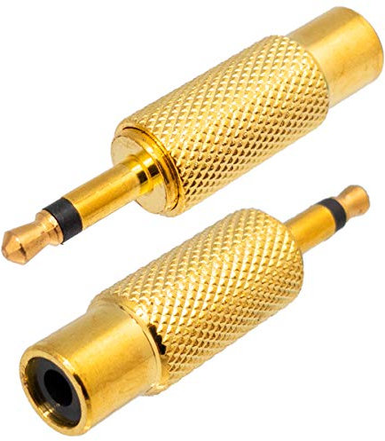 Euroconnex - Adaptador Jack 3.5mm Mono Macho - RCA Hembra, Dorado