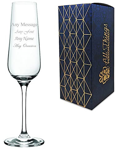 Personalised Engraved Invitation 6oz Champagne Flute Wedding Wine Birthday Bridesmaid