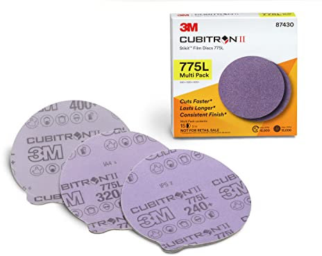 Cubitron II 3 m Stikit Disc 775L, 87430, multi pack, 5 in x NH, 240 +, 320 +, 400 +, taglio angolo di taglio flauto viola