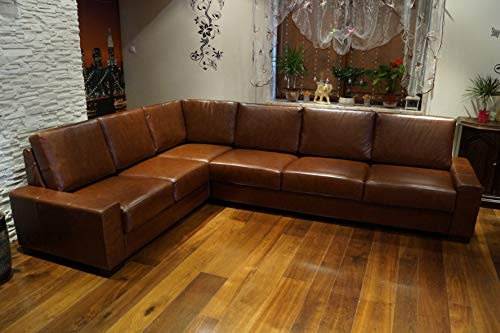 Quattro Meble Echtleder Ecksofa California 216x287cm Ledersofa Echt Leder Eck Couch große Farbauswahl !!!