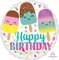 Amscan 3962201 -Standard Folienballon Happy Ice Cream Birthday, 43 cm, Luftballon, Heliumballon, Geburtstag