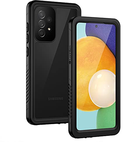 Lanhiem Kompatibel mit Samsung A52s 5G Hülle, IP68 Wasserdicht Handyhülle Samsung A52 4G&5G 360 Grad Stoßfest Staubdicht Outdoor Panzerhülle mit Eingebautem Displayschutz, Schwarz