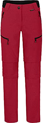 Bergson PORI Doppel Zipp-Off mit T-Zipp | Damen Wanderhose, robust elastisch, Chili Pepper [129], 21 - Damen
