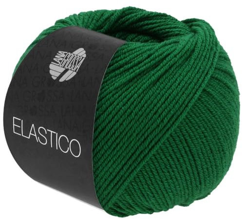 LANA GROSSA Elastico | Baumwoll-Klassiker mit leichtem Stretchanteil | Handstrickgarn aus 96% Baumwolle & 4% Polyester (Elite)| 50g Wolle zum Stricken & Häkeln | 160m Garn FB 174