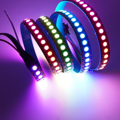 Boarda WS2812B Indirizzabile Individualmente Flessibile 1M 144 LED Nero PCB Dream Color LED Strip IP30 Progetto FAI DA TE per PC TV, Party,