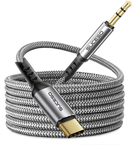 SUCESO USB C auf 3.5mm Aux Kabel Typ-C Audio Klinkenkabel USB Typ C auf 3.5mm Klinke Aux Kabel Kompatibel mit iPad Pro, Samsung Galaxy S22/S21/S20/Note20, Huawei P40/P30/P20, Home/Car Stereos usw-1.2M