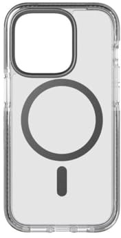tech21 Evo Crystal MagSafe Schutzhülle für iPhone 14 Pro, transparent/graphitschwarz