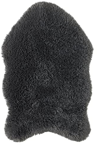andiamo Kunstfell Teppich Alpa gemütlicher hochfloor Fellteppich 35 mm Florhöhe weich und flauschig anthrazit 50 x 80 cm
