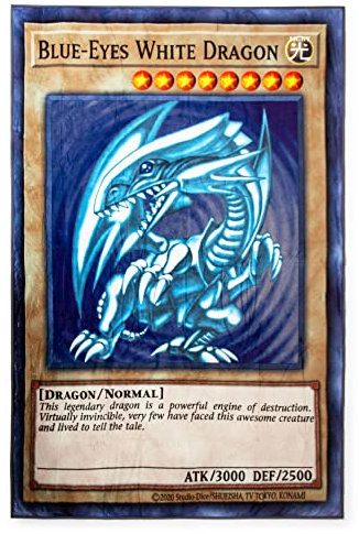 Surreal Entertainment Yu-Gi-Oh! Fleecedecke, weißer Drache mit blauen Augen, weicher Anime-Plüschbezug für Sofa, Bett, 114,5 x 152,4 cm