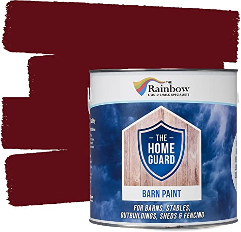 Rainbow Chalk Markers Limited HOME GUARD BARN PAINT Exterior Wooden Buildings Barns Sheds Fences Protection Water Based Hard Wearing Matt Finish (2.5 Litre, Barn Deep Red)