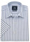 THE SAVILE ROW COMPANY LONDON Men's Classic Fit Cotton Poplin Short Sleeve Formal Shirt - Navy Striped - 17 Collar