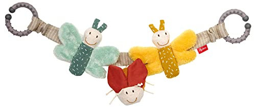 sigikid 43225 Kinderwagenkette Schmetterling, Taupe/gelb/Petrol