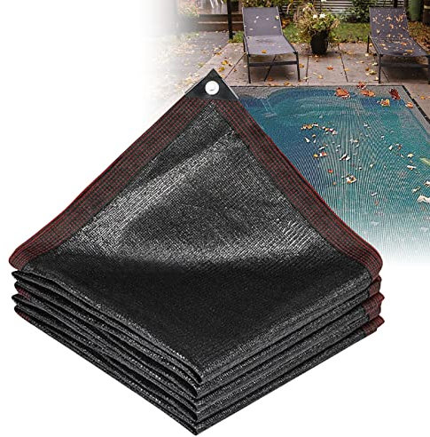Copertura per Piscina Rettangolare, Rete a Foglie Rettangolari, Telo di Protezione per Piscina Rettangolare Per Piscine Interrate Copertura A Rete, Nero(Size:4x7m(13×23ft))