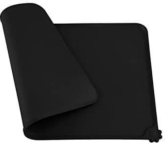 Dog and Cat Food Mat, Waterproof & Non-Slip Silicone Pet Feeding Mat for Food and Water Bowls Tray To Keep Your Floor Clean Ideal Easy to Clean and Durable (black, 47 x 30 x 1 cm)