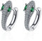 Schlangenohrringe Silber, Schlangenförmige Ohrringe, Schlangen-Ohrringe aus Legierung, Ohrringe für Damens, Schlangen Ohrringe mit grüne Zirkonia, Geschenk für Mädchen und Frauen(mit Geschenkbox)