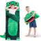 iPlay, iLearn Kinder-Schlafsack, Dinosaurier-Schlafsack, Kleinkind, Jungen, Plüsch-Schlafsack, 2-in-1-Wurfkissen für Tagesstätte, Vorschule, Kindergarten, drinnen und draußen, Winter, Reisen, Camping,
