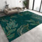 TEMLAN Dunkelgrüne Pflanzenblätter Teppiche Gegend, Blatt Mit Goldenen Grünen Linien Kurzflor Teppiche für Teppich Wohnzimmer Teetisch Sofa Bodenmatte Schlafzimmer Nachttisch Teppich 160 x 230cm