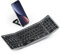 seenda QWERTZ Foldable Bluetooth Keyboard with Number Pad and Mobile Phone Holder, Rechargeable Wireless Folding Keyboard with 3 Channels for Windows iOS Android Mac Smartphone Tablet Laptop PC -