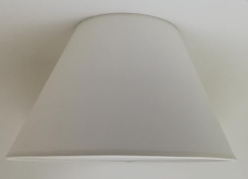 40 cm Cono Pantalla, Tela de Algodón, respaldo de PVC Blanco, Producto Hecho a Mano, para Lámpara de Mesa, Lámpara de Pie (Marfil)