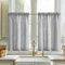 Vangao Scheibengardine Leinen Bistrogardine Küche Einfarbig Modern Vorhänge Halbtransparent Paarig Schals Küchengardinen mit Kräuselband für Wohnzimmer Landhaus Kleine Fenster 2er-Set 65x60cm Grau