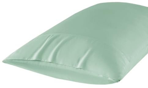 bienDo Kopfkissenbezüge 40x80cm aus Bambus-So Weich und Glatt wie Maulbeerseide, Atmungsaktiver als Baumwolle, Grün, 2er Set Silk Pillowcases Gegen Haarbruch, Kühlend und Hypoallergen