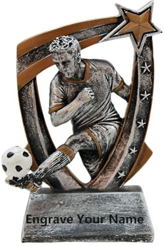 SWAYVES Soccerards Cups Footbtrophy Statuetta Man Of The Match Premio per la Competizione Giovanile Scolastica Resina Bronzo Personalizza