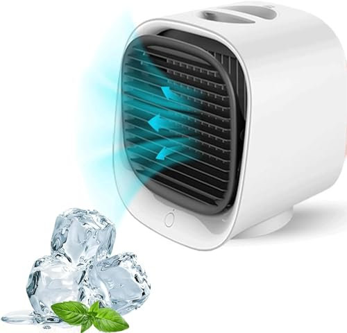 Aderpmin - Condizionatore d'aria Oribreeze, aria condizionata portatile, piccolo ventilatore per viaggi, auto, campeggio, camera da letto (bianco)
