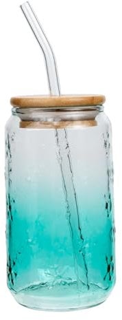 SHOWERORO Vaso De Vidrio 350ml Lata Pajita para Hogar Taza Práctico para Fiestas