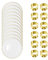 Trimming Shop 24 -Piece Charger Plate and Napkin Ring Set | 12 Gold Trim Acrylic Charger Plates (33cm) & 12 Hammered Design Napkin Rings | Reusable Fine Dining Table Decor - Gold