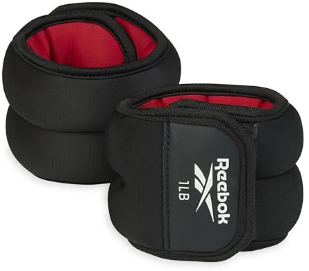 Reebok Handgelenk- und Knöchelgewichte, 2 x 0,5 kg tragbare Gewichte für intensiviertes Workout, strapazierfähiges Polyester & Spandex, Knöchel- und Handgelenkgewichte, Heim-Workout-Essentials