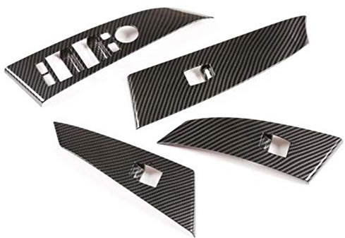 Generisch 1 Set Carbon Fiber ABS Fensterheber Schalter Taste Trim for BMW 5 Series E60 E61 2004-2006 DIY Auto Dekor Zubehör DunMuan