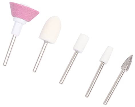 IWOWHERO 5pcs Nail Polishing Head Nail Art Tool Matching Grinder for Manicure Kit White
