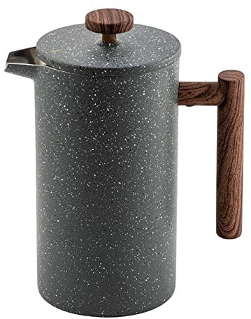 BIRJXVTO Caffettiera French Press Stella di Vernice Spray in Acciaio Inossidabile Francese Pressione Caffettiera 1 Litro Bar di Caffetteria Latte Shop per caffè Filtro