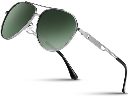 Wrimen Sonnenbrille-Herren-Damen-Polarisiert-Metallrahmen-Unisex-UV400-Schutz-Klassische Ultraleichte für Fahren,Angeln,Laufen & Outdoor(G15)