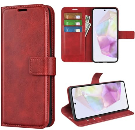 Klapphülle für Samsung Galaxy A36 A 36 5G A366 A56 5G A566 Hüllen PU Leder Wallet Schutzhülle Schutz Mobiltelefon Flip Back Cover Tasche Handy Zubehör (Rot)