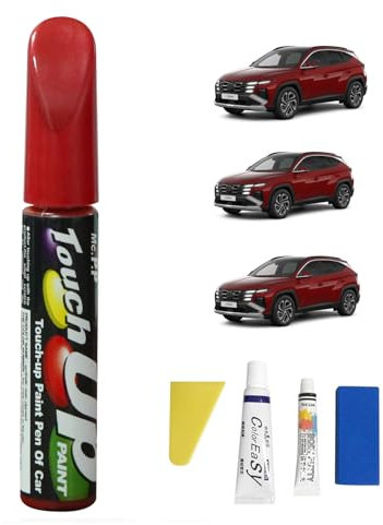 Treesiche Autolack Lackstift für Hyundai, Lack Reparatur Kit Lackierstift und Pinsel 2 in 1, Auto Kratzer Stift, Auto Kratzer Reparatur Stift für Hyundai, Ultimate Red Metallic (WR3)