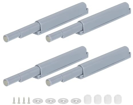QUARKZMAN Softclose Türdämpfer, 4 Satz Schweigende Magnet Türschließer für Türen, Softclose Nachrüsten Möbeltürdämpfer für Schranktüren Küchenschrank Tür Kleiderschranktüren, Grau