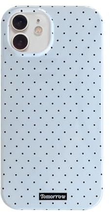 Reownest Compatibile con Cover per iPhone 12/12 Pro, Silicone TPU Custodia per Ragazze Donne Ragazzi Carino Fashion Polka Dot Pattern Aesthetic Design Custodia antiurto e impermeabile Case - Blu