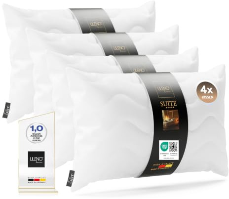LILENO HOME 4er Set Kissenfüllung 40 x 60 cm - 95°C waschbares Innenkissen | geeignet für Allergiker - Polyester Kisseninlet als Sofa Kissen, Couchkissen, Cocktailkissen und Kopfkissen