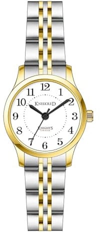 KNISKRED Einfach Lesen Armbanduhren für Damen mit Festem Edelstahlband Damen Kleidung Uhr Wasserdicht