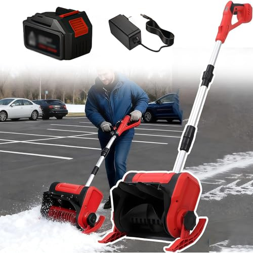 Gvqng Pala da Neve A Batteria, Pala da Neve Leggera con Piastra Direzionale, Spazzaneve A Batteria con Display LCD, Pala da Neve Pieghevole per La Rimozione della Neve,One Battery