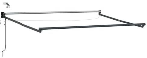 vidaXL Elektrisches Markisenrahmen Anthrazit 3 x 2 m Aluminium, Moderner rechteckiger Markisenrahmen, Außenbeschattungsstruktur, Terrassenschutz, Aluminiumabdeckung, Lösung für manuelle Anpassungen