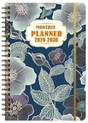 Agenda mensile per 5 anni, rilegata a , planner mensile 2026-2030, per studenti di scuola, affari, lavoro e pianificazione sulla scrivania