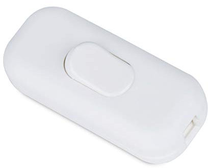 Schnurschalter 1-pol., 250V, 2A, Lampen-Schalter für 2- und 3-adrige Kabel, weiß