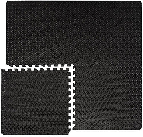 EYEPOWER 4er Set 1cm Bodenschutzmatten 63x63 - Fitness Bodenmatte 1,6qm - Schutzmatte mit Rand