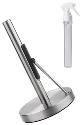 Porte-serviettes en acier inoxydable avec sprays - Support à rouleau en tissu de base lesté - Pour plan de travail de cuisine, comptoir de cuisine - Accessoires