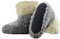 Moro-Design Hausschuhe Hüttenschuhe Lammfell 100% Schafwolle Schaffell Pantoffeln Grau 35-48 (35/36)