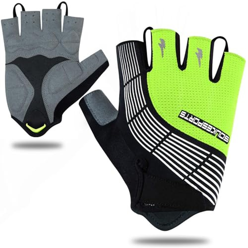 Souke Sports - Guanti da Ciclismo Uomo e Donna,Guanti da Bici Mezzo Dito,Guanti Estivi Bici, Guanti MTB per Moto Arrampicata Montagna Corsa Sport Palestra Traspirante Antiurto Antiscivolo