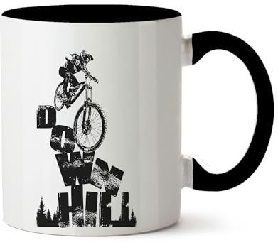 Bang Tidy Clothing Bike Gifts for Cyclists - MTB Cycling Mountain Biking Biker Gift Coffee Tea Mug Cup - Downhill