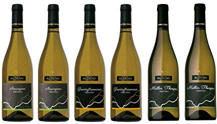 Confezione 6 bottiglie | 3 tipologie di Vino Bianco Trentino DOC: Gewurztraminer | Muller Thurgau | Sauvignon - Cantina Aldeno - Athesim Flumen